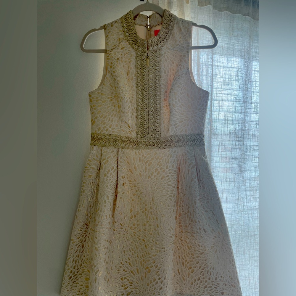 Lilly Pulitzer Cream A-Line Sleeveless Dress